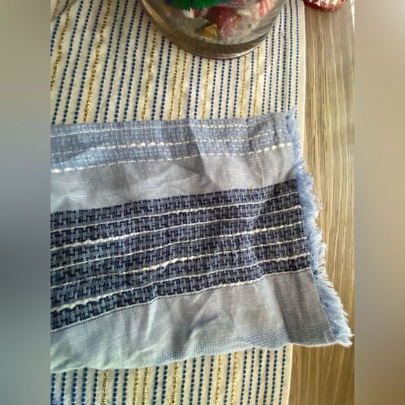 Anthropologie Cloth and Stone Blue Stripe Linen Blend Tie back Top Sz XS NWT - Picture 10 of 17